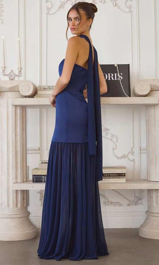 Amoris by Ladivine T825 - Straight Across Scarf Evening Gown