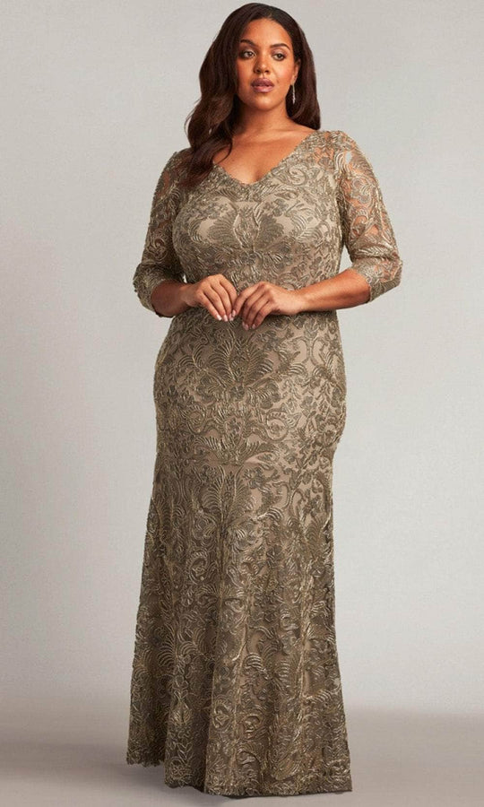 Tadashi Shoji ALX2003LXQ - Quarter Sleeve Embroidered Formal Gown