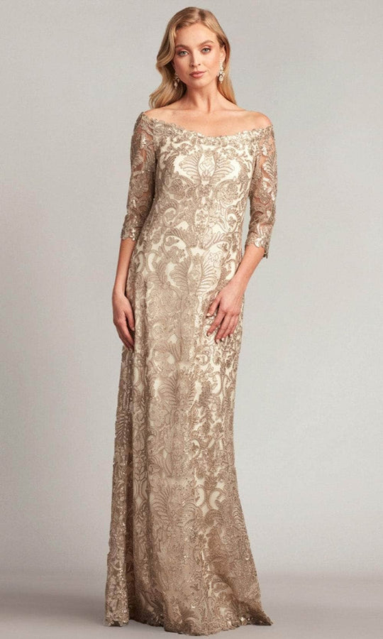 Tadashi Shoji ATV18236L - Embroidered Quarter Sleeve Formal Gown