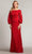 Tadashi Shoji AUL19261L - Bishop Sleeve Embroidered Evening Gown Formal Gowns 0 / Deep Red