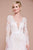 Tadashi Shoji - BLB19630LBR Sheer Plunging V-neck Wedding Gown - 1 pc Ivory/Petal In Size 6 Available Wedding Dresses 6 / Ivory/Petal