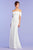 Tadashi Shoji BOS20408LBR - Draped Off Shoulder Bridal Gown Wedding Dresses 6 / Ivory