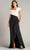 Tadashi Shoji BOS24111L - Two Tone Asymmetric Evening Gown Formal Dresses XXS / Ivory/Black