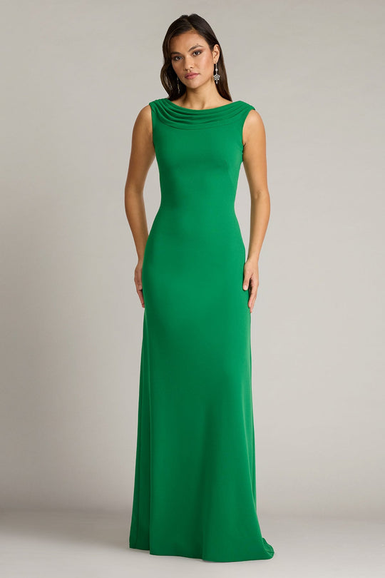 Tadashi Shoji BOS25231L - Plaza Drape Back Sleeveless Evening Gown