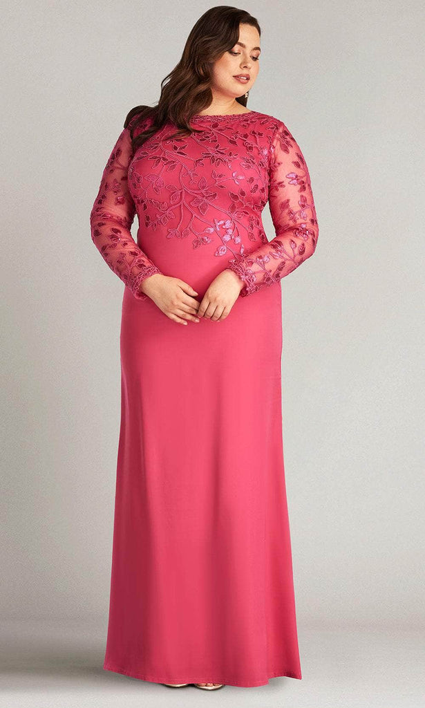 tadashi shoji plus size evening dresses Dalton Two-Tone Off-Shoulder Gown- PLUS SIZE