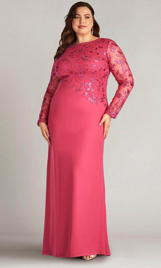Tadashi Shoji CAJ16206LXYQ - Bradwell Embroidered Crepe Gown-PLUS SIZE
