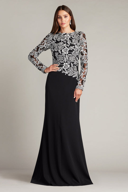 Tadashi Shoji CDP16206LXY - Bateau Floral Embroidered Evening Dress