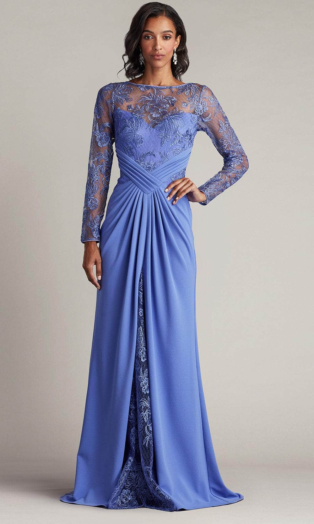 Tadashi Shoji Women's Embroidered Illusion Gown - Purple - Size 10 - Lilac Tadashi Shoji Women's Embroidered Illusion Gown - Purple - Size 10 - Lilac
