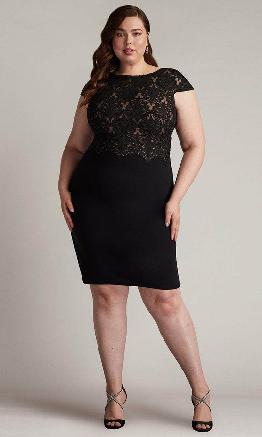 Tadashi Shoji CDY24098MQ - Beal Embroidered Tulle & Crepe Dress - Plus Size