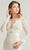 Tadashi Shoji - Long-Sleeve Illusion Neckline Cocktail Dress Bridal Dresses 6 / Ivory/Natural