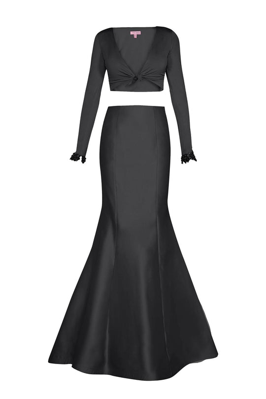 Tarik Ediz - Two Piece V-Neck Mermaid Dress 50031