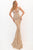 Tarik Ediz 50648 - Embroidered Evening Gown with Cape Evening Dresses 4 / Ivory