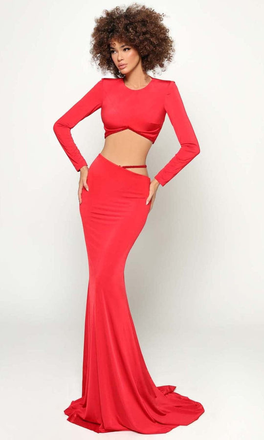 Tarik Ediz - 51002 Two-Piece Long Sleeve Gown