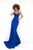 Tarik Ediz - 51144 Draped Cowl Satin Gown Prom Dresses 0 / Royal Blue