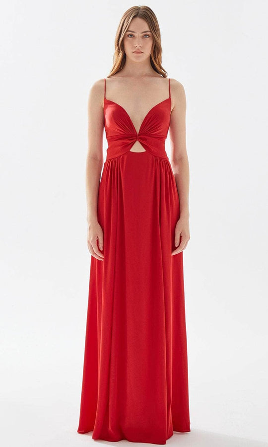 Tarik Ediz 52005 - Butterfly Motif A-line Soft Dress