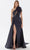 Tarik Ediz 52125 - Ruched Asymmetric Prom Gown Prom Dresses 0 / Black