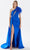 Tarik Ediz 52125 - Ruched Asymmetric Prom Gown Prom Dresses 0 / Royal Blue
