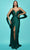 Tarik Ediz 53002 - Twist V-Neck Evening Gown Special Occasion Dress 0 / Emerald