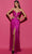 Tarik Ediz 53002 - Twist V-Neck Evening Gown Special Occasion Dress 0 / Fuchsia