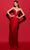 Tarik Ediz 53002 - Twist V-Neck Evening Gown Special Occasion Dress 0 / Red
