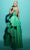 Tarik Ediz 53036 - V-Neck Pleated Taffeta Evening Gown Evening Dresses