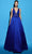 Tarik Ediz 53040 - Beaded Straps Plunging Evening Gown Evening Dresses 0 / Royal Blue