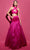 Tarik Ediz 53050 - Cross Halter Cutout Evening Gown Special Occasion Dress 0 / Fuchsia