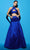 Tarik Ediz 53050 - Cross Halter Cutout Evening Gown Special Occasion Dress 0 / Royal Blue