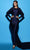 Tarik Ediz 53057 - Scoop Back Godets Evening Gown Evening Dresses 0 / Navy