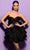 Tarik Ediz 53066 - Fish Tail Ruffles Cocktail Dress Special Occasion Dress 0 / Black