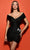 Tarik Ediz 53071 - Ruched Fitted Cocktail Dress Special Occasion Dress 0 / Black