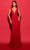Tarik Ediz 53092 - Sleeveless Plunging Evening Gown Special Occasion Dress 0 / Red