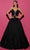 Tarik Ediz 53095 - Metallic Bow Accent Ballgown Special Occasion Dress 0 / Black