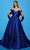 Tarik Ediz 53131 - Off Shoulder Satin Ballgown Special Occasion Dress 0 / Royal Blue