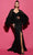 Tarik Ediz 53154 - Long Sleeve Ruched Detailed Dress Evening Dresses 0 / Black/Black