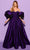 Tarik Ediz 53194 - Detachable Sleeve A-Line Evening Gown Special Occasion Dress 0 / Purple