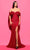 Tarik Ediz 53227 - Corset High Slit Evening Dress Special Occasion Dress 0 / Burgundy