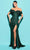 Tarik Ediz 53227 - Corset High Slit Evening Dress Special Occasion Dress 0 / Emerald