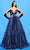 Tarik Ediz 53228 - Pleated A-Line Evening Gown Special Occasion Dress 0 / Navy