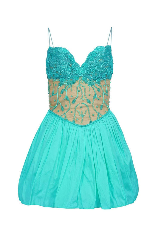 Tarik Ediz - Sleeveless Sweetheart Bow Accented Short Dress 90378