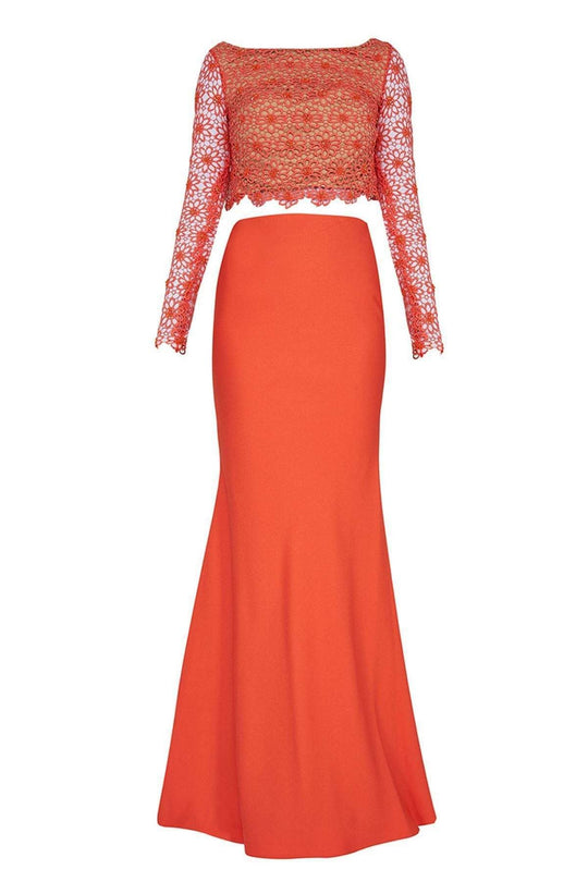 Tarik Ediz - Floral Long Sleeve Gown 92535