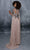 Tarik Ediz 96038 - Cape Sleeve A-Line Evening Gown Evening Dresses 12 / Powder