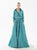 Tarik Ediz - 98099 Long Sleeve Collared A-Line Dress Mother of the Bride Dresses 0 / Basil Green