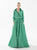 Tarik Ediz - 98099 Long Sleeve Collared A-Line Dress Mother of the Bride Dresses 0 / Emerald