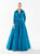 Tarik Ediz - 98099 Long Sleeve Collared A-Line Dress Mother of the Bride Dresses 0 / Royal Blue