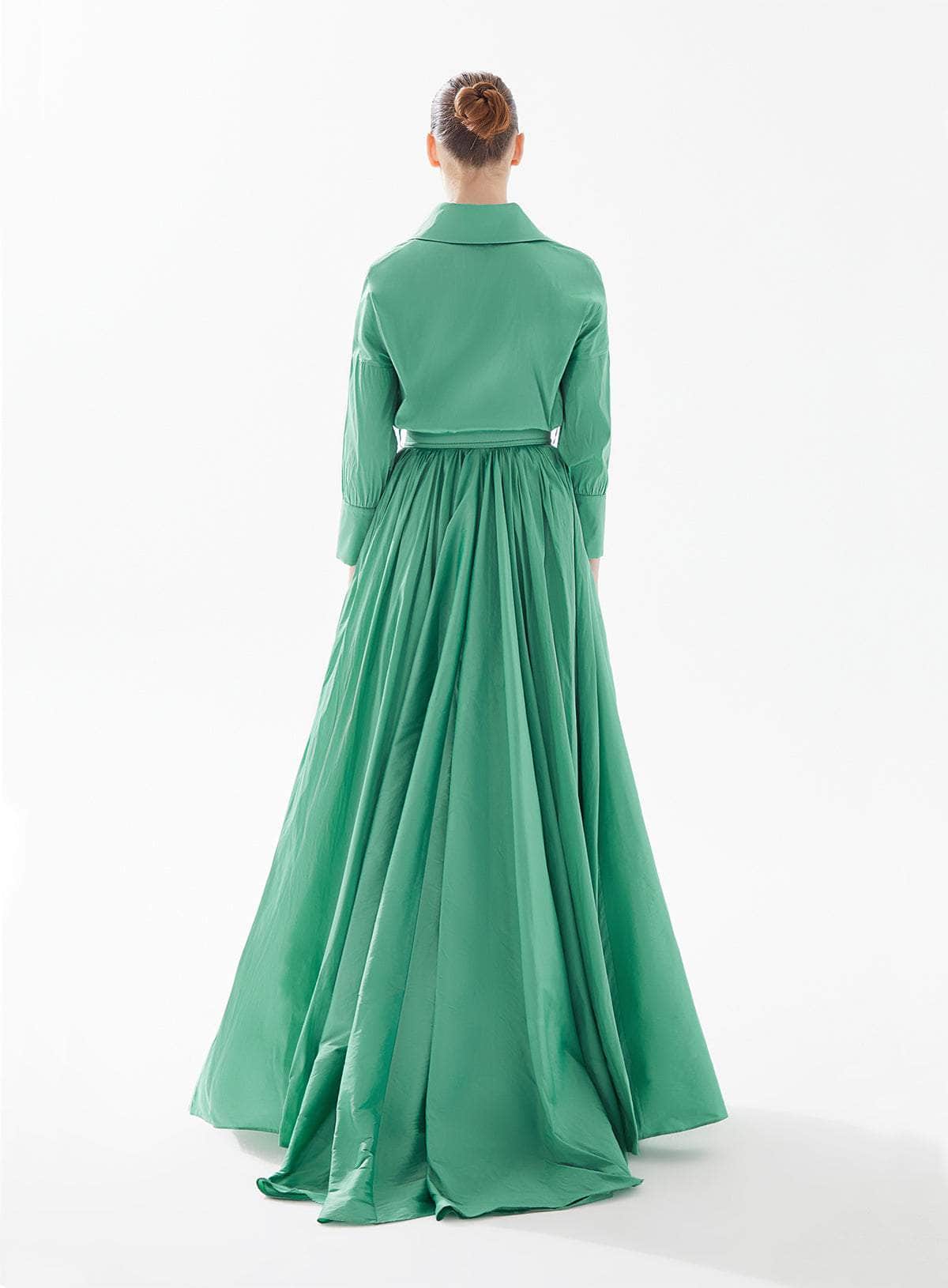 Tarik Ediz - 98099 Long Sleeve Collared A-Line Dress â Couture Candy