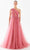 Tarik Ediz 98275 - Floral Appliqued Asymmetric Evening Dress Prom Dresses 00 / Rose