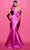 Tarik Ediz 98400 - Oversize Asymmetrical Evening Gown Special Occasion Dress 0 / Fuchsia