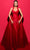 Tarik Ediz 98402 - Halter Overskirt Evening Gown Special Occasion Dress 0 / Red
