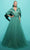 Tarik Ediz 98405 - Collared V-Neck A-Line Evening Gown Evening Dresses 0 / Basil Green